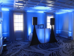 Vermont Wedding DJ Setup & Uplights at Equinox Resort BLUE